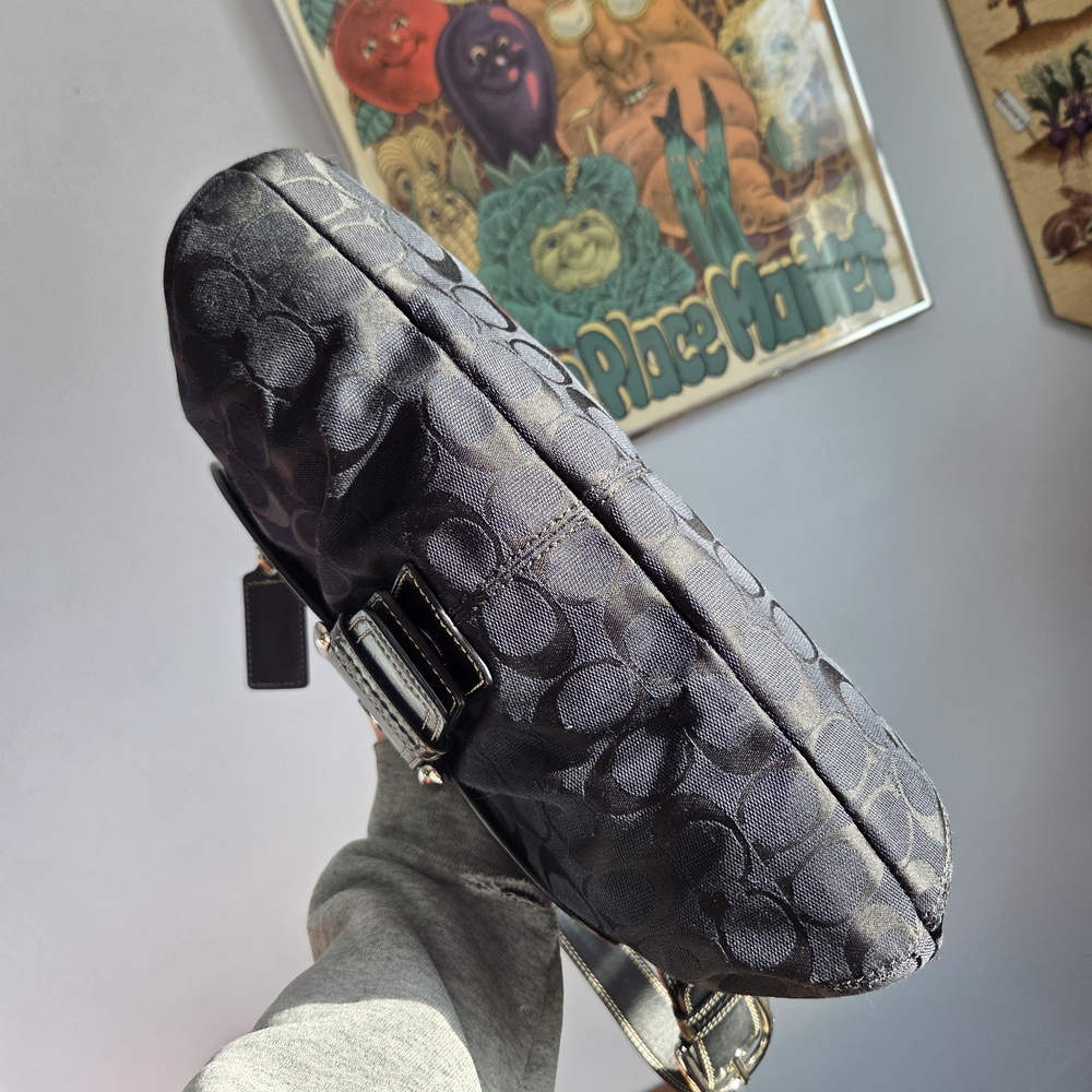 Coach Black Signature Canvas Soho Shoulder Bag with Silver Hardware - Picture 7 of 11